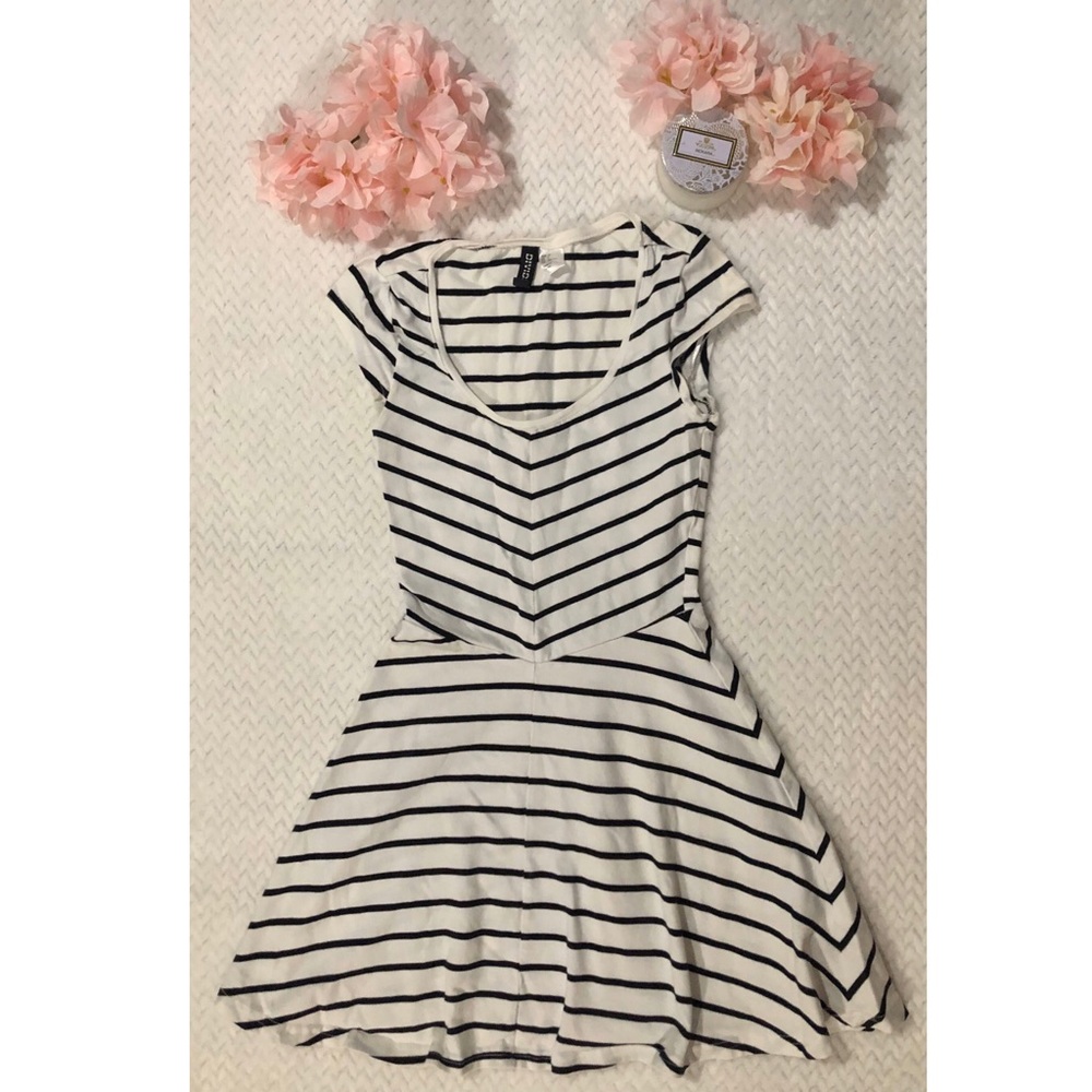 H&M striped fit & flare dress